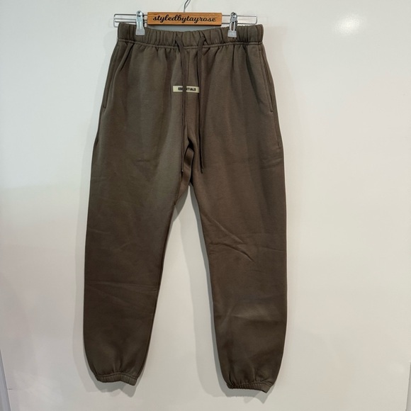 Essentials Fear of God Men's Casual Jogger Sweatpants Pants - Brown/Olive Green - Picture 1 of 7